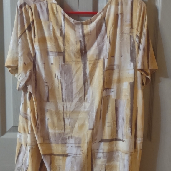 JM Collection Multicolor Tunic Top Size 1x Short Sleeve - Picture 2 of 3